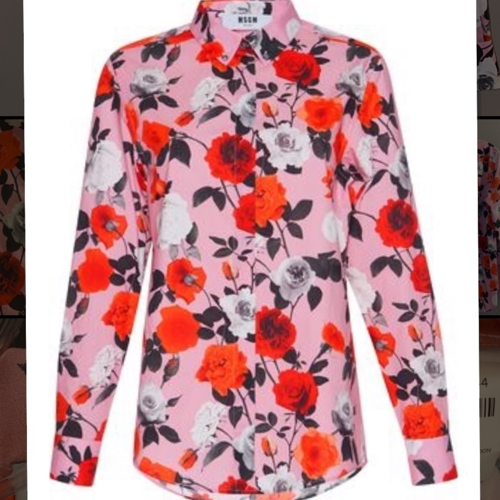 MSGM Rose Poplin Button-up shirt